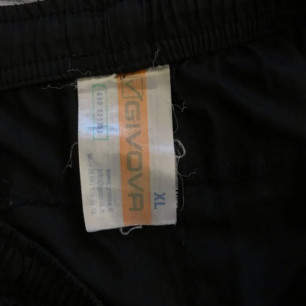 Givova Mens Sz XL Black Athletic Shorts w Pockets Elastic Waistband